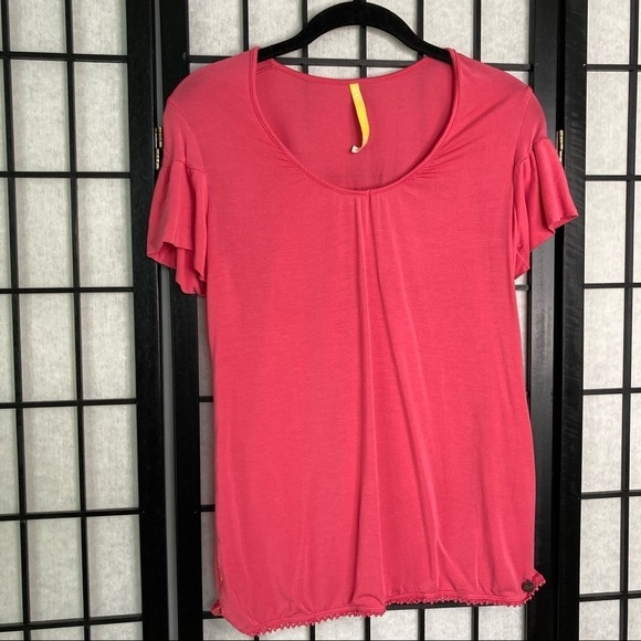 Lole Lightweight Scoopneck Athletic Performance Short Sleeve Top Pink Small - Picture 4 of 10